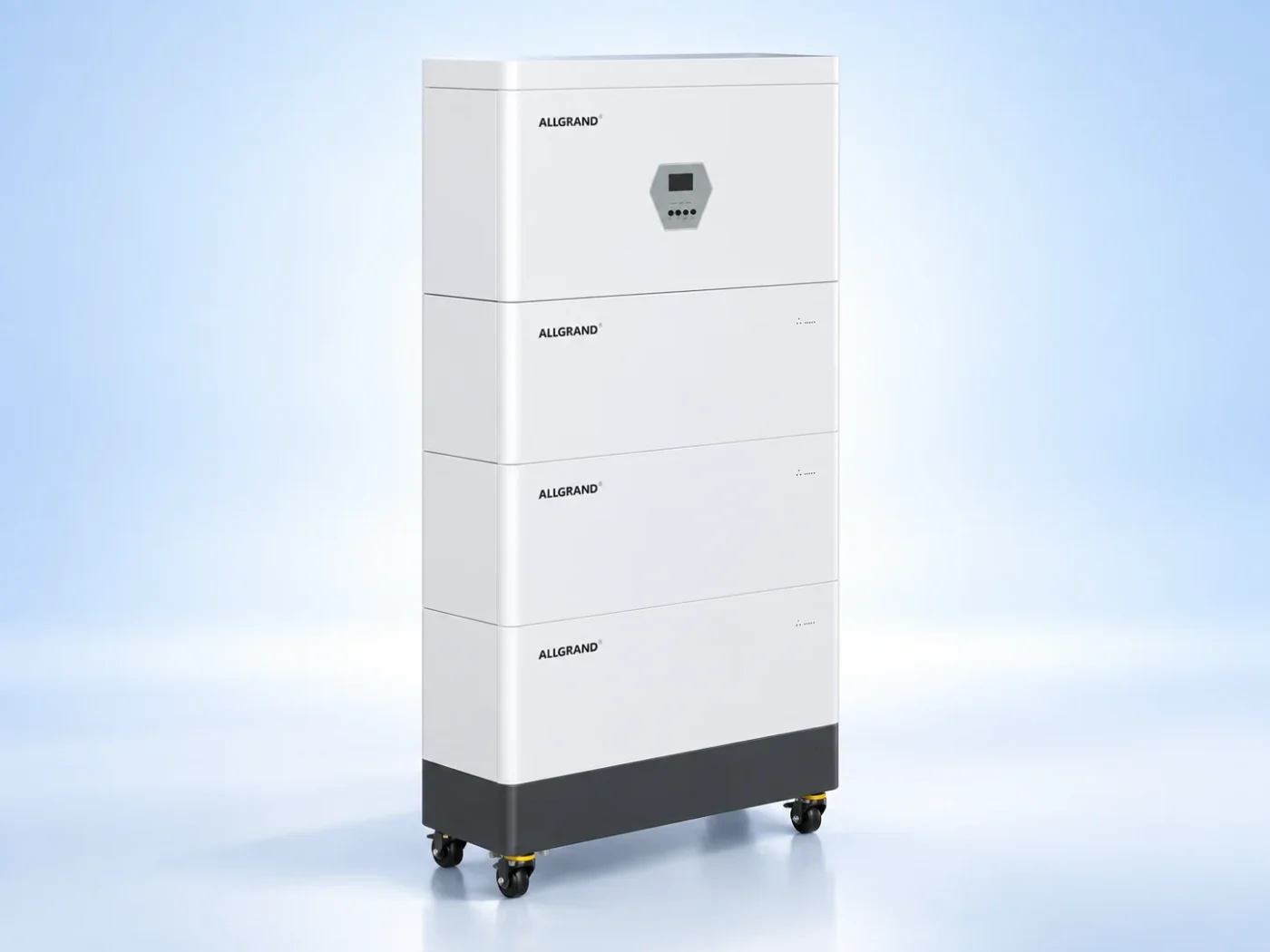 Ultra-thin stacked energy storage system, hero angle view