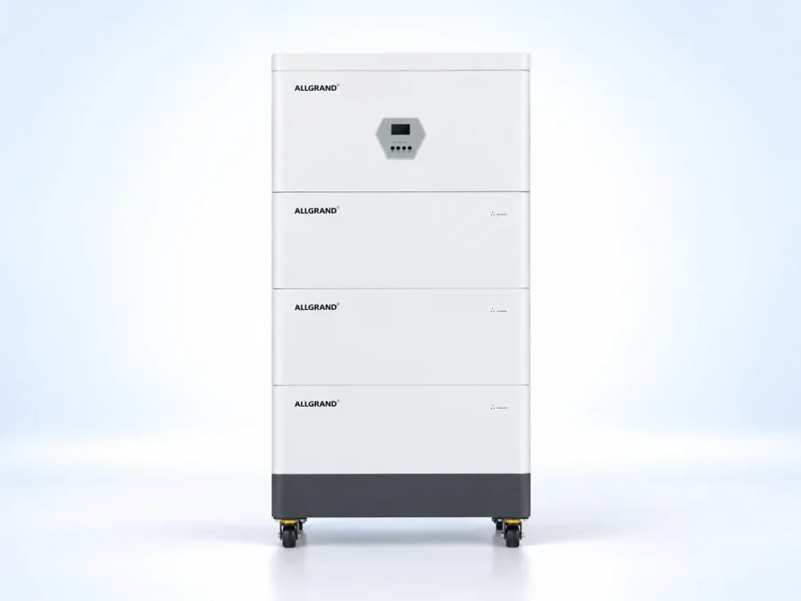 Ultra-thin stacked energy storage system, front angle view