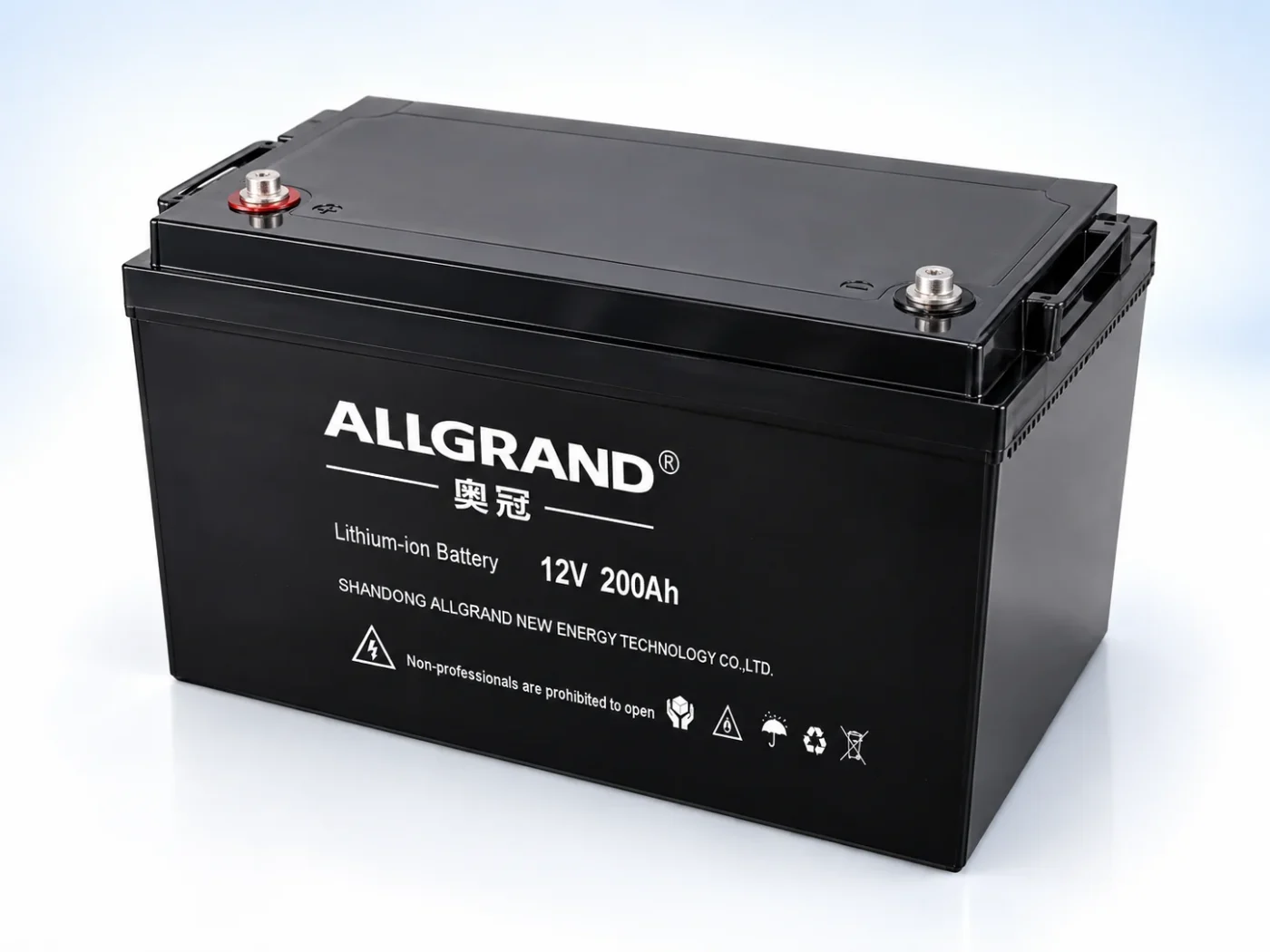 Lead-to-lithium replacement battery, top angle view