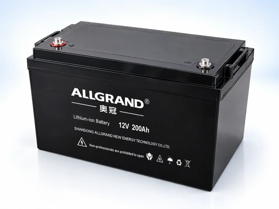 Lead-to-lithium replacement battery, top angle view