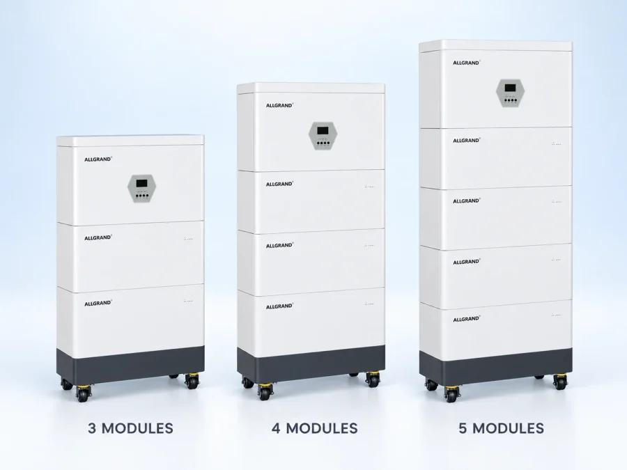 Ultra-thin stacked energy storage system, module options view